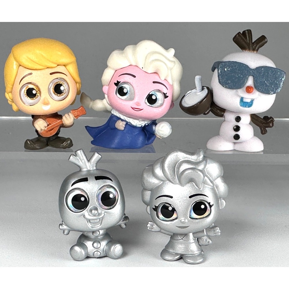 Disney Doorables FROZEN Multi Series Lot of 5 Elsa Kristoff‎ Olaf D100 Silver